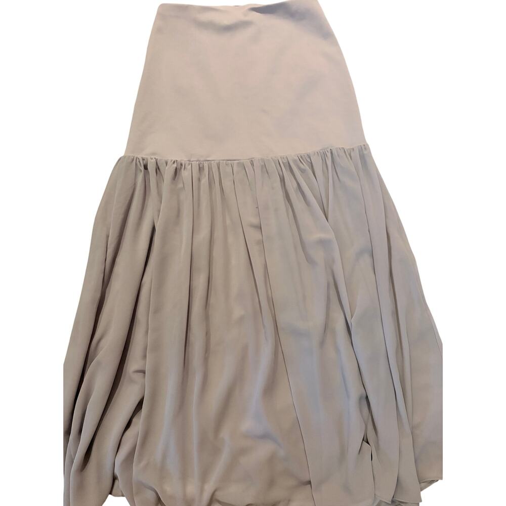 ASTR The Label Drop Waist Midi Maxi Skirt Medium Gray Taupe Gathered Flowy - Picture 2 of 8